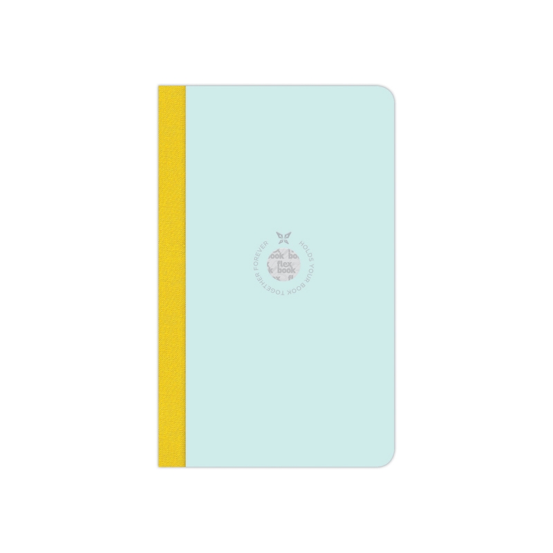 light blue-green/yellow linen spine